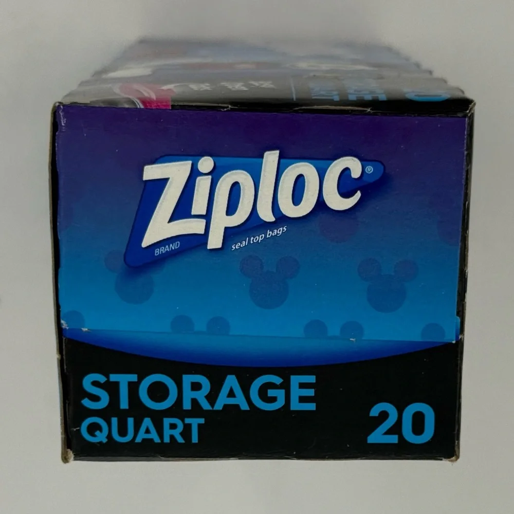 Ziploc Easy Bags Disney Storage Mickey Mouse  Quart Limited Collection New 20 Ct